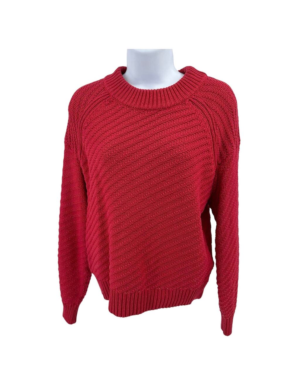 Universal Thread Sweater WMNS S Red Cable Knit Crewneck Cottagecore Cozy Chic